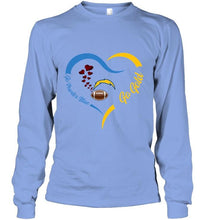 Load image into Gallery viewer, Go Powder blue Go gold Los Angeles Chargers fan heart shirt