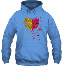 Load image into Gallery viewer, Los Angeles Chargers and San Diego State Aztecs tiny hearts shaped fan shirt