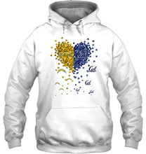 Load image into Gallery viewer, Los Angeles Chargers and California Golden Bears tiny hearts shaped fan shirt