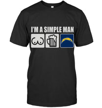 Load image into Gallery viewer, I'm simple man loves bobs beer Los Angeles Chargers fan shirt
