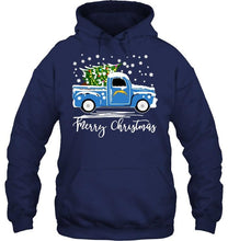 Load image into Gallery viewer, Los Angeles Chargers merry christmas christmas tree truck t shirt