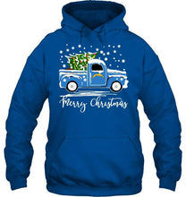 Load image into Gallery viewer, Los Angeles Chargers merry christmas christmas tree truck t shirt
