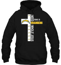 Load image into Gallery viewer, All I need today is a little bit of Los Angeles Chargers &amp; a whole lot of jesus shirt
