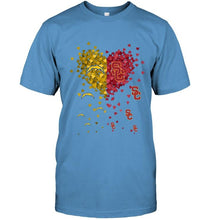 Load image into Gallery viewer, Los Angeles Chargers and USC Trojans tiny hearts shaped fan shirt