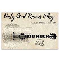 Load image into Gallery viewer, Kid Rock Only god knows why lyric guitar typography signed poster