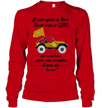 Load image into Gallery viewer, Once upon a time a girl really loved jeeps and Los Angeles Chargers it was me shirt