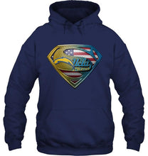 Load image into Gallery viewer, Los Angeles Chargers and UCLA Bruins superman american flag layer shirt