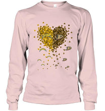 Load image into Gallery viewer, Los Angeles Chargers and Anaheim Ducks tiny hearts shaped fan shirt