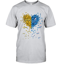 Load image into Gallery viewer, Los Angeles Chargers and Los Angeles Dodgers tiny hearts shaped fan shirt