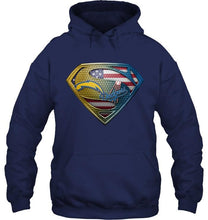 Load image into Gallery viewer, Los Angeles Chargers and Los Angeles Dodgers superman american flag layer shirt