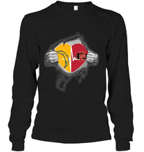 Load image into Gallery viewer, Los Angeles Chargers San Diego State Aztecs love heartbeat ripped shirt