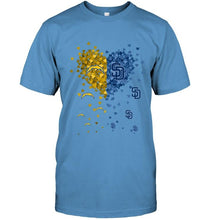 Load image into Gallery viewer, Los Angeles Chargers and San Diego Padres tiny hearts shaped fan shirt
