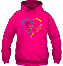 Load image into Gallery viewer, Go Powder blue Go gold Los Angeles Chargers fan heart shirt