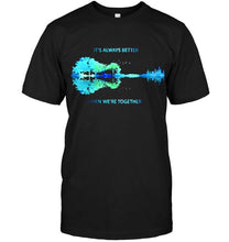 Load image into Gallery viewer, It's always better when we're together jungle guitar night color Black T Shirt