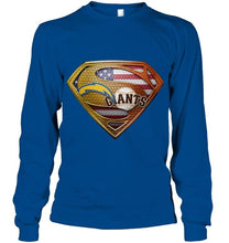 Load image into Gallery viewer, Los Angeles Chargers and San Francisco Giants superman american flag layer shirt