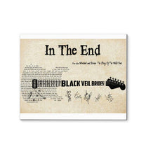 Load image into Gallery viewer, Black Veil Brides In the end lyric guitar typography signed canvas