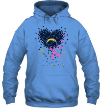 Load image into Gallery viewer, Los Angeles Chargers tiny heart love shaped br east cancer shirt