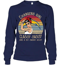 Load image into Gallery viewer, Los Angeles Chargers girl classy sasy and a bit smart asy retro shirt