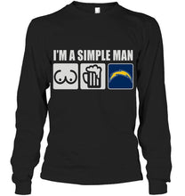 Load image into Gallery viewer, I'm simple man loves bobs beer Los Angeles Chargers fan shirt