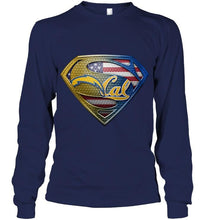 Load image into Gallery viewer, Los Angeles Chargers and California Golden Bears superman american flag layer shirt