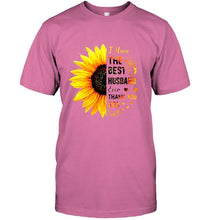Load image into Gallery viewer, Sunflower I have the best husband ever thank you god White T Shirt