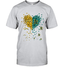 Load image into Gallery viewer, Los Angeles Chargers and Oakland Athletics tiny hearts shaped fan shirt
