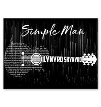 Load image into Gallery viewer, Simple man Lynyrd Skynyrd lyric guitar typography black layer poster