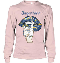 Load image into Gallery viewer, Los Angeles Chargers haters shut the f ck up shhh lips shirt