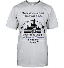 Load image into Gallery viewer, Once upon a time there was girl really loved los angeles chargers it was me mickey disney castle shirt