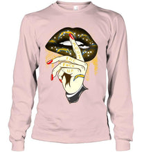 Load image into Gallery viewer, Shut the f ck up sexy Los Angeles Chargers glittering lips shirt