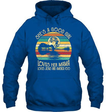Load image into Gallery viewer, She's good girl loves Mama Jesus and America too jungle guitar moon T Shirt