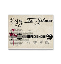 Load image into Gallery viewer, Depeche Mode enjoy the silence lyric guitar typography signed canvas
