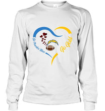 Load image into Gallery viewer, Go Powder blue Go gold Los Angeles Chargers fan heart shirt