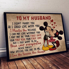 Load image into Gallery viewer, disney minnie wife to husband i love you forever and always poster canvas