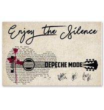 Load image into Gallery viewer, Depeche Mode enjoy the silence lyric guitar typography signed poster