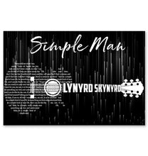 Load image into Gallery viewer, Simple man Lynyrd Skynyrd lyric guitar typography black layer poster