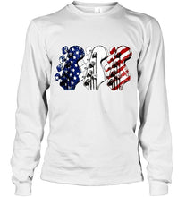 Load image into Gallery viewer, guitar headstock american flag 4th july independence day firework shirt