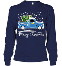 Load image into Gallery viewer, Los Angeles Chargers merry christmas christmas tree truck t shirt