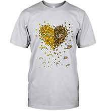 Load image into Gallery viewer, Los Angeles Chargers and Anaheim Ducks tiny hearts shaped fan shirt