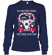 Load image into Gallery viewer, On dark desert high way Cool wind in my hair Los Angeles Chargers hippie car shirt