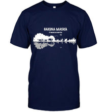 Load image into Gallery viewer, Hakuna matata it means no worries lion king jungle guitar shirt