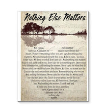 Load image into Gallery viewer, Metallica Nothing Else Matters lyric heart typography jungle guitar canvas