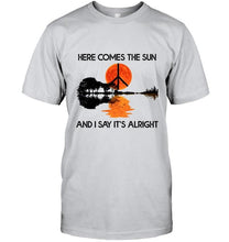 Load image into Gallery viewer, Here comes the sun and i say it's alright the beatles hippie jungle guitar shirt