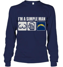 Load image into Gallery viewer, I'm simple man loves bobs beer Los Angeles Chargers fan shirt