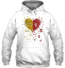 Load image into Gallery viewer, Los Angeles Chargers and Stanford Cardinal tiny hearts shaped fan shirt