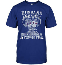 Load image into Gallery viewer, Husband &amp; wife riding partners for life sugar skull shirt