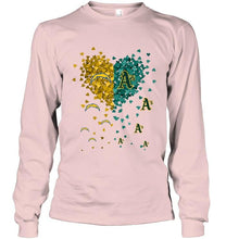 Load image into Gallery viewer, Los Angeles Chargers and Oakland Athletics tiny hearts shaped fan shirt