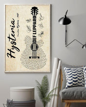 Load image into Gallery viewer, hysteria lyrics guitar typography def leppard signed poster canvas