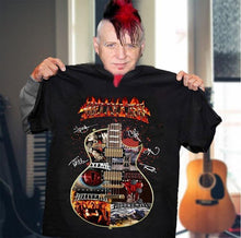 Load image into Gallery viewer, hellyeah guitar images band member signed for fan t shirt