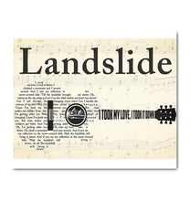 Load image into Gallery viewer, Stevie Nicks Landslide lyric I took my love I took it down guitar typography canvas